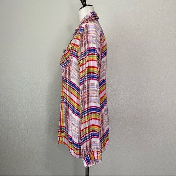 CAbi Cirque Colorful Plaid Button Down Shirt - Picture 6 of 13